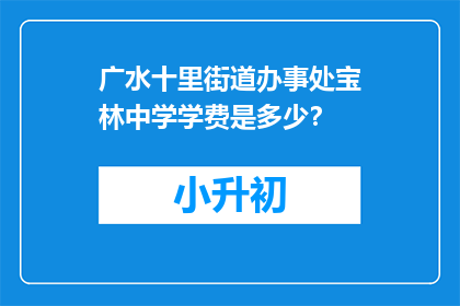广水十里街道办事处宝林中学学费是多少？