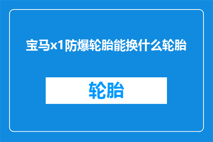 宝马x1防爆轮胎能换什么轮胎
