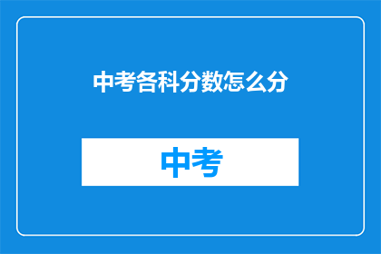 中考各科分数怎么分