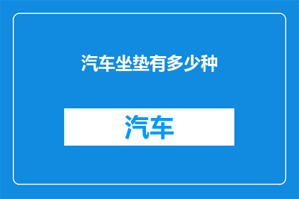 汽车坐垫有多少种