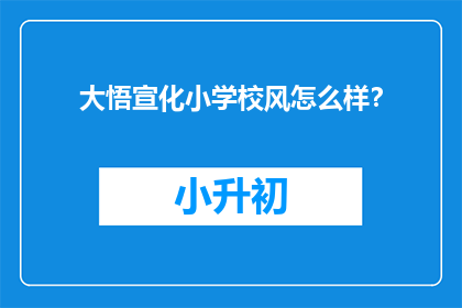 大悟宣化小学校风怎么样？
