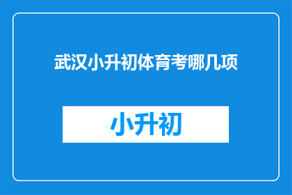 武汉小升初体育考哪几项