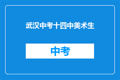 武汉中考十四中美术生