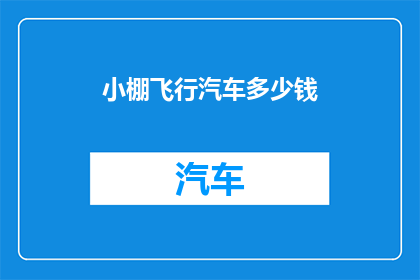 小棚飞行汽车多少钱