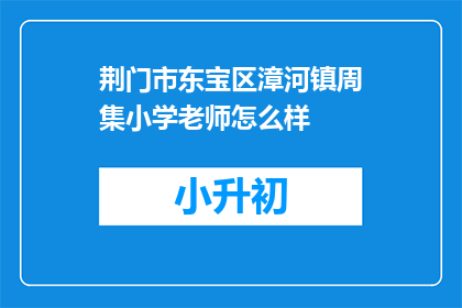 荆门市东宝区漳河镇周集小学老师怎么样