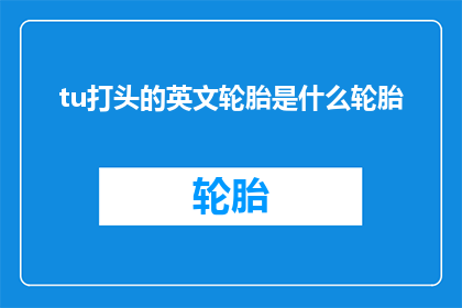 tu打头的英文轮胎是什么轮胎