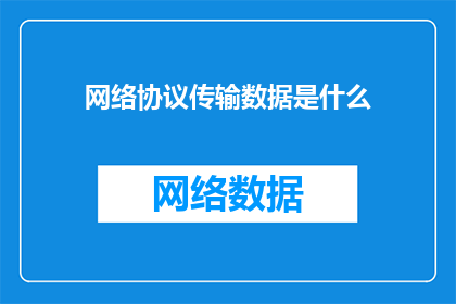 网络协议传输数据是什么