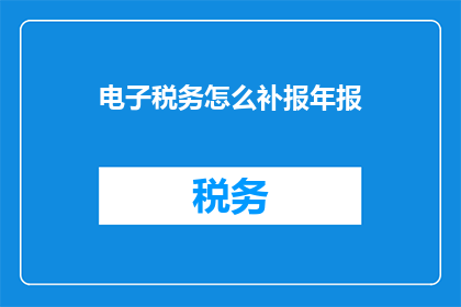 电子税务怎么补报年报