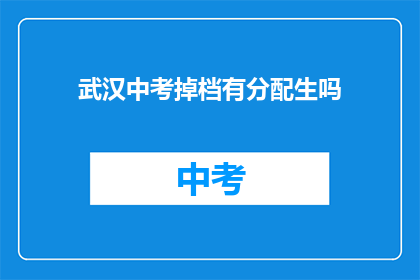 武汉中考掉档有分配生吗