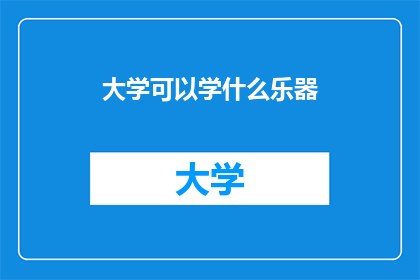 大学可以学什么乐器