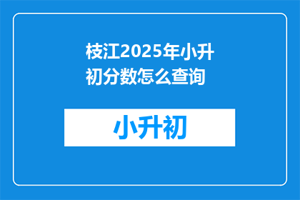 枝江2025年小升初分数怎么查询