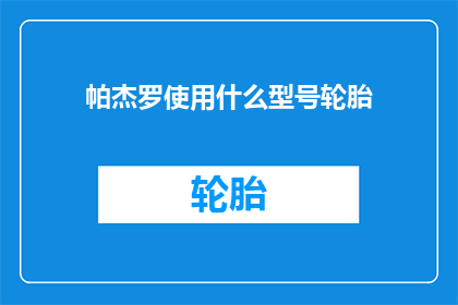 帕杰罗使用什么型号轮胎