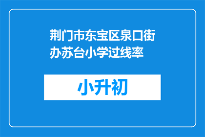 荆门市东宝区泉口街办苏台小学过线率