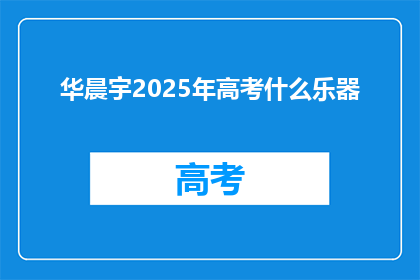 华晨宇2025年高考什么乐器
