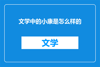 文学中的小康是怎么样的