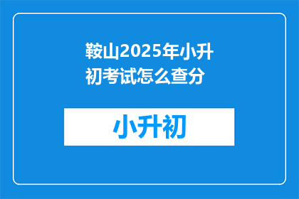 鞍山2025年小升初考试怎么查分