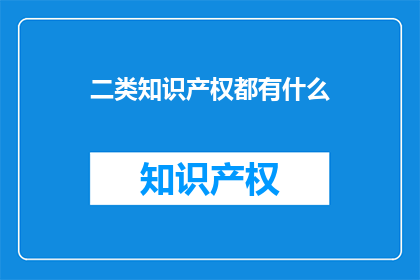 二类知识产权都有什么