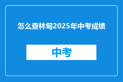 怎么查林甸2025年中考成绩