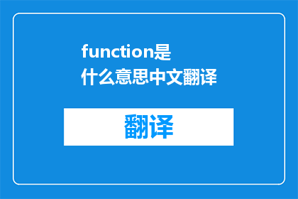 function是什么意思中文翻译