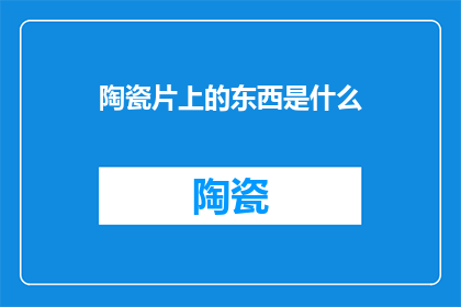 陶瓷片上的东西是什么
