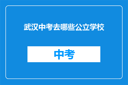 武汉中考去哪些公立学校