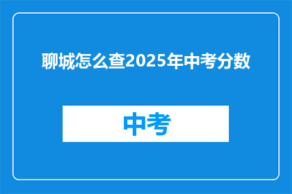 聊城怎么查2025年中考分数