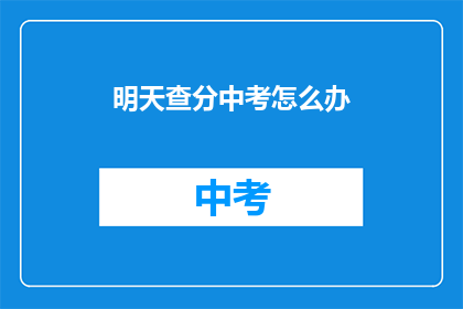 明天查分中考怎么办