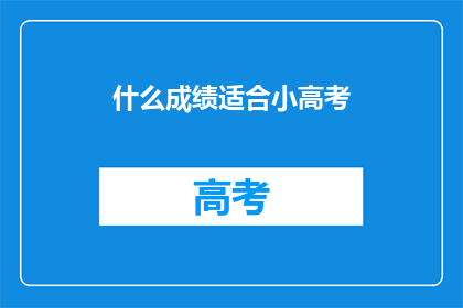 什么成绩适合小高考