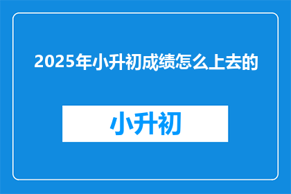 2025年小升初成绩怎么上去的