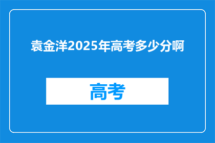 袁金洋2025年高考多少分啊