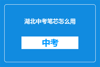 湖北中考笔芯怎么用