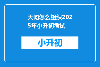 天问怎么组织2025年小升初考试