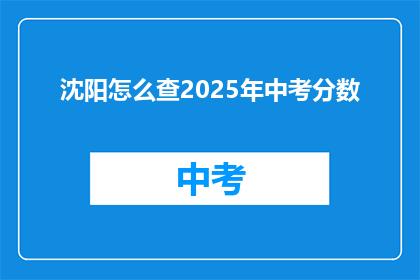 沈阳怎么查2025年中考分数