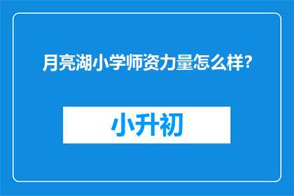 月亮湖小学师资力量怎么样？