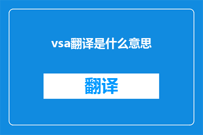 vsa翻译是什么意思