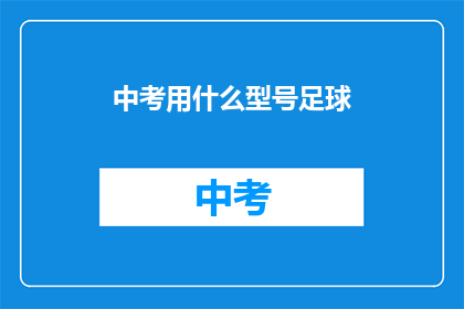 中考用什么型号足球
