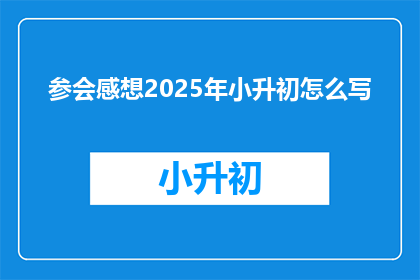 参会感想2025年小升初怎么写