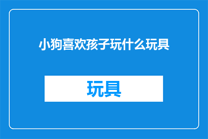 小狗喜欢孩子玩什么玩具