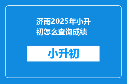 济南2025年小升初怎么查询成绩