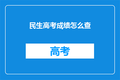 民生高考成绩怎么查