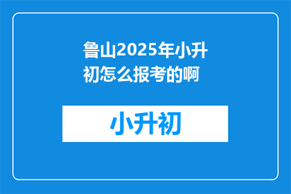 鲁山2025年小升初怎么报考的啊