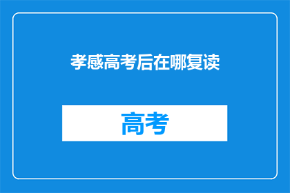 孝感高考后在哪复读
