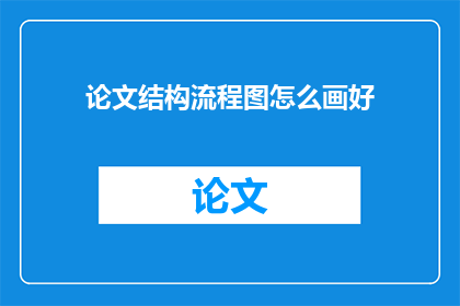 论文结构流程图怎么画好