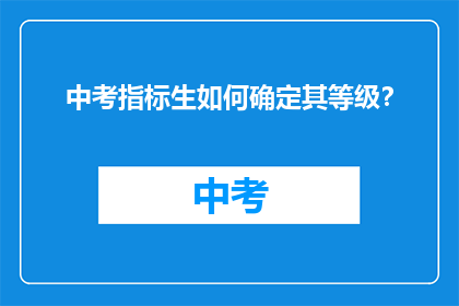 中考指标生如何确定其等级？