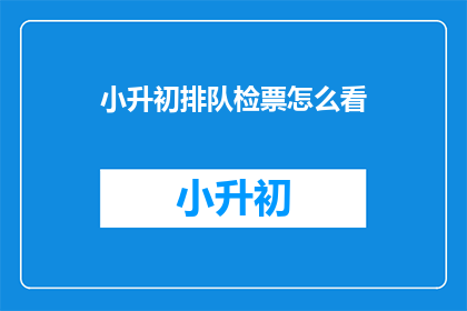 小升初排队检票怎么看