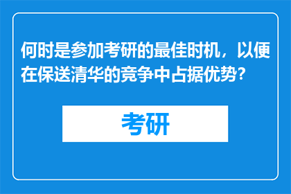 何时是参加考研的最佳时机，以便在保送清华的竞争中占据优势？