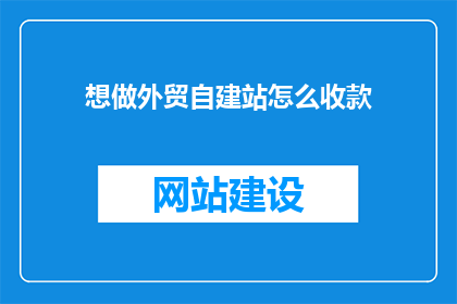 想做外贸自建站怎么收款