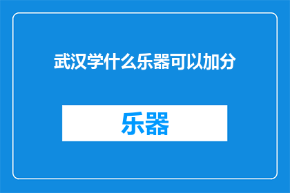 武汉学什么乐器可以加分