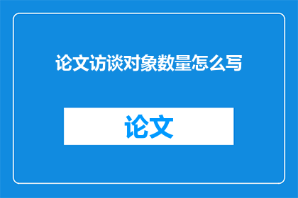论文访谈对象数量怎么写