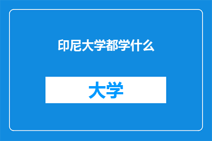 印尼大学都学什么